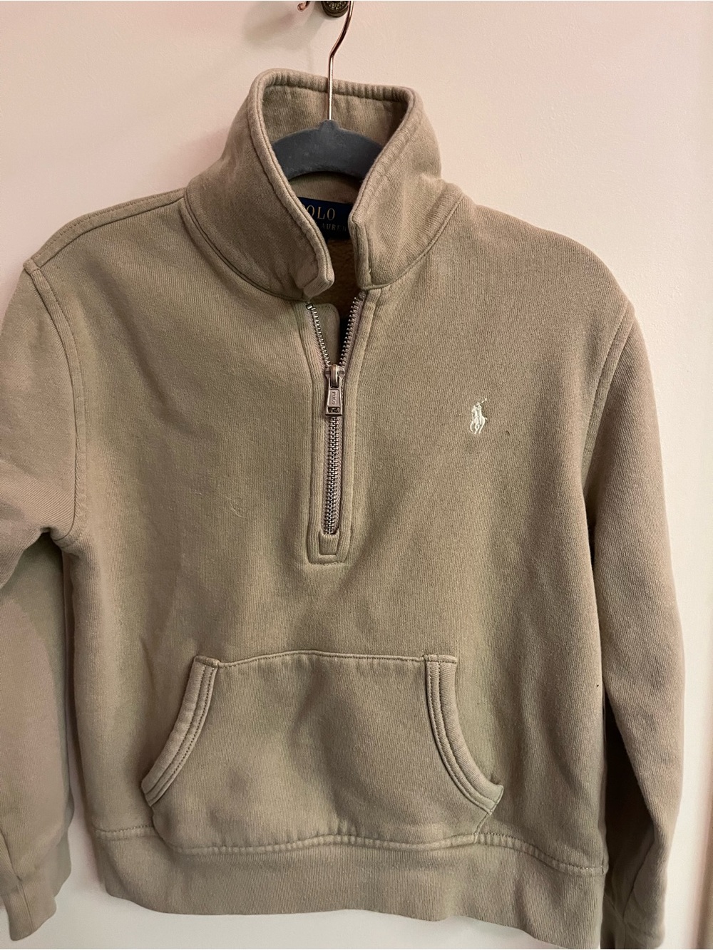 Polo by Ralph Lauren Boys 3/4 Zip-Neck Fleece Pullover - Khaki